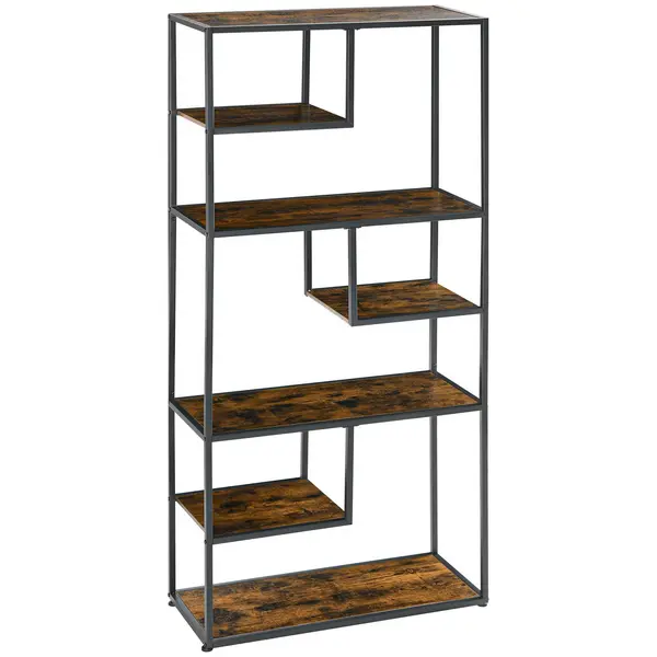 Image of Industrial Ladder Shelf 7 Tier Bookshelf Display Rack for Living Room