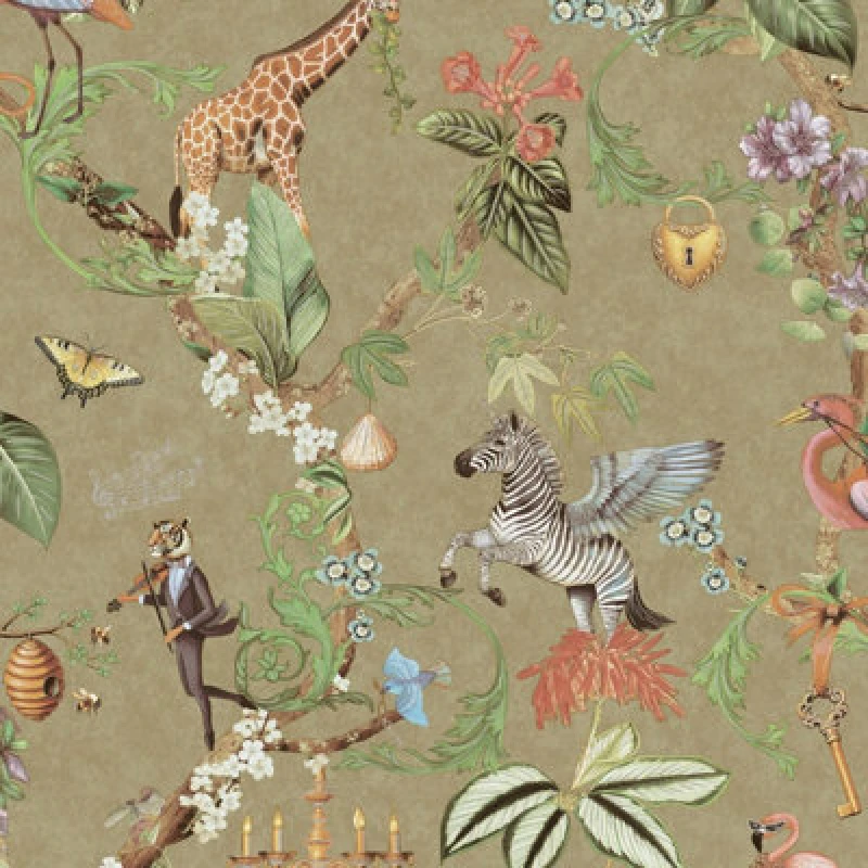 Image of Holden Decor Safari Symphony Gold Wallpaper, Gold 14263