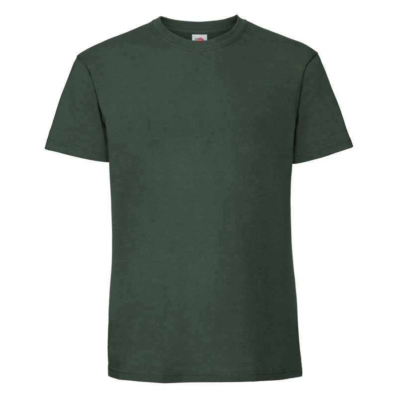 Image of Fruit Of The Loom Fruit of the Loom Men Ringspun Premium T-Shirt in Bottle Green Size: Small Bottle Green S Male 5057819119275