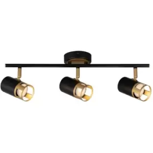 Image of Luminosa Phelps 3 Light Linear Bar SpotFitting GU10, Black, Painted Gold
