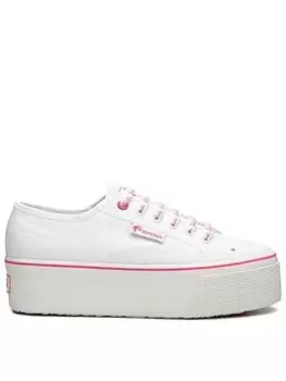 Image of SUPERGA 2750 Barbie Classic Platform Plimsoll - White/Pink, White, Size 5, Women