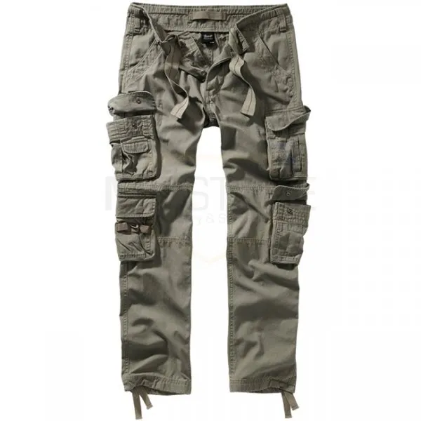 Image of Brandit Pure Vintage Trouser Slim Cargo Trousers olive S Men