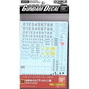 Image of Bandai Hobby Gundam 14 MG Agguy Decal