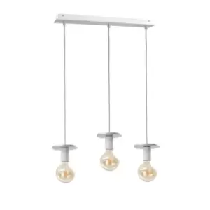 Image of Saturn Bar Pendant Ceiling Light Silver, 60cm, 3x E27