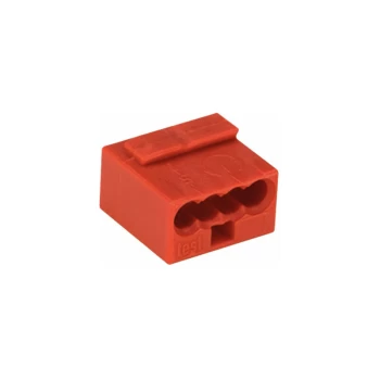 Image of Wago - 243-804 PUSH WIRE 4 Conductor 6A Modular PCB Splice Connector Red