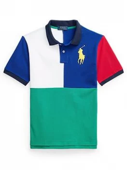Image of Ralph Lauren Boys Colour Block Polo Shirt - Multi, Size 4 Years