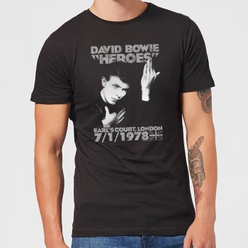 Image of David Bowie Heroes Earls Court Mens T-Shirt - Black - 5XL