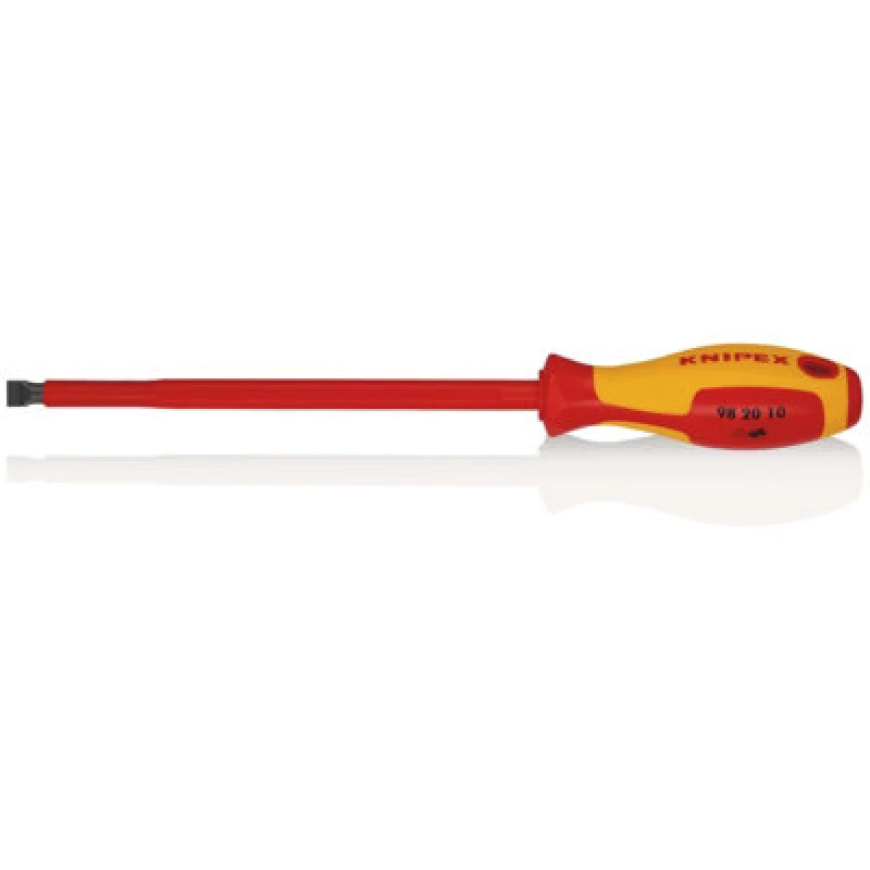 Image of Knipex 98 20 10 Vde Insulated Slotted Screwdriver, 10.0 X 200mm 18798