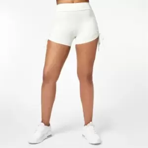 Image of USA Pro x Courtney Black Ruched Ambition 3" Shorts - Cream