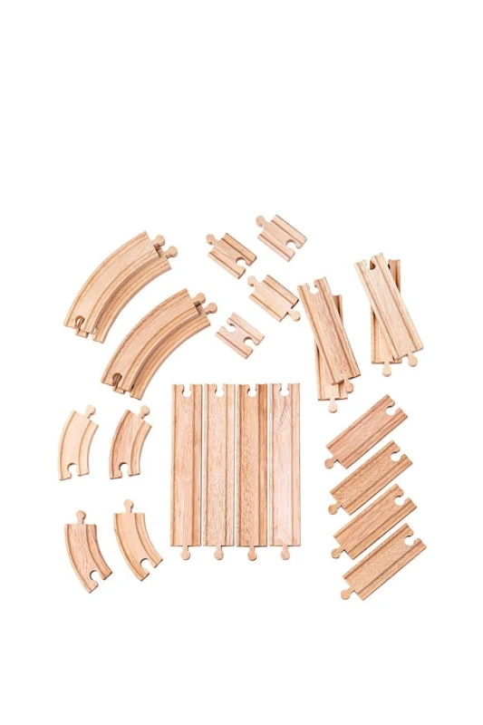 Image of Bigjigs Rail Straights & Curves Track Pack Natural unisex