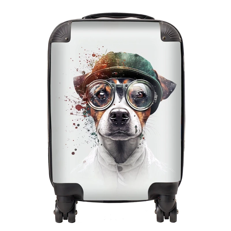 Image of Warren Reed - Designer Jack Russell Terrier Dog Splashart Suitcase Size: Medium Multicolor Unisex Medium