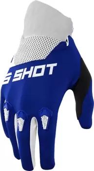 Image of Shot Devo Motocross Gloves, white-blue, Size 2XL, white-blue, Size 2XL