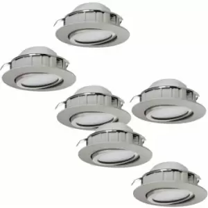 Image of Loops - 2 pack 3 pack Flush Ceiling Downlight Satin Nickel Adjustable 6W Built in led