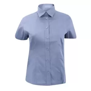 Image of Kustom Kit Ladies Short Sleeve Corporate Pocket Oxford Shirt (14) (Light Blue)