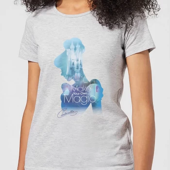 Image of Disney Princess Filled Silhouette Cinderella Womens T-Shirt - Grey - S