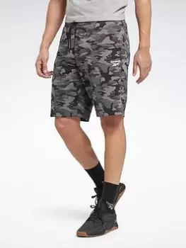 Image of Reebok Identity Camo Shorts, Black, Size L, Men