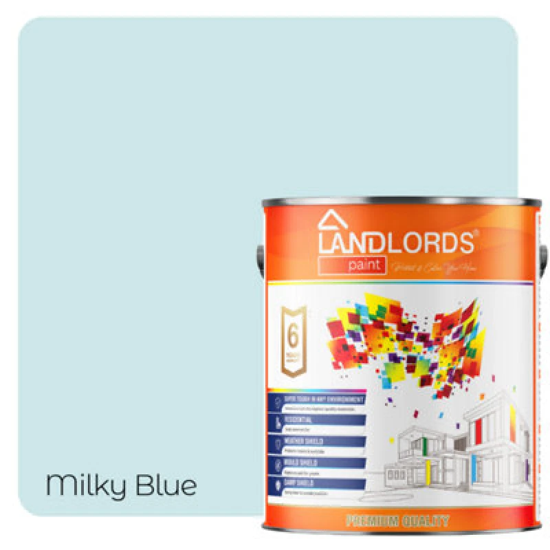 Image of Landlords Paint - Kitchen & Bathroom Paint - Mould Resistant, Washable & Durable - Milky Blue - 1L