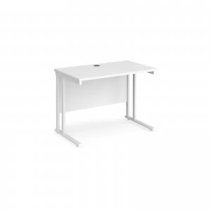 Image of Maestro 25 WL Straight Desk 1000mm x 600mm - White Cantilever Frame w