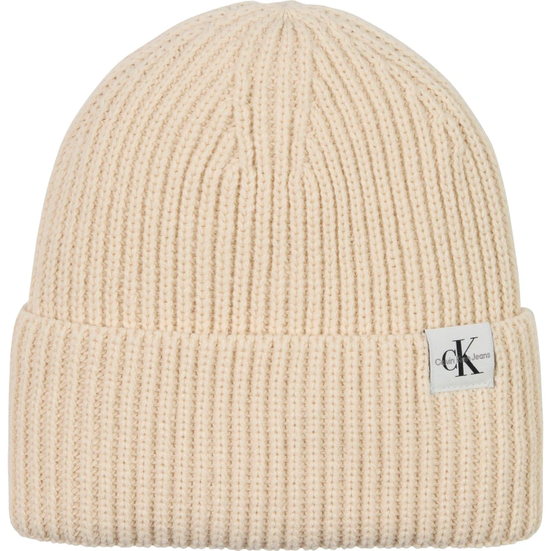 Image of Calvin Klein Jeans Ribbed Beanie Whitecap Gray unisex Sml/Med