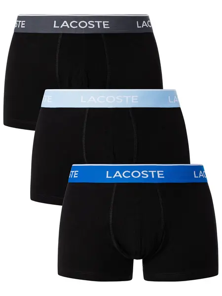 Image of Lacoste 3 Pack Casual Trunks Black (Blue/Light Blue/Grey) M