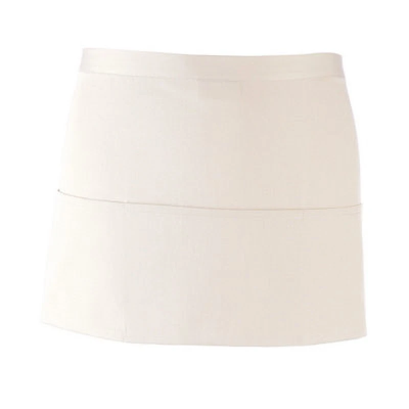 Image of Premier Premier Colours 3 Pocket Short Apron in White White One Size Unisex 5063470681013