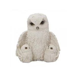 Image of Feathered Family Owl Statue
