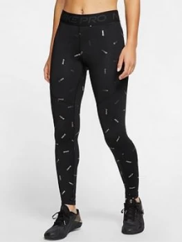 Image of Nike Training Pro Toss Print Legging - Black