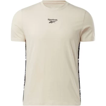 Image of Reebok Tape T Shirt Mens - Beige