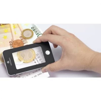 Image of TOOLCRAFT 1400301 2/4X + 4 LED Handheld magnifier incl. LED lighting Magnification: 2 x, 4 x