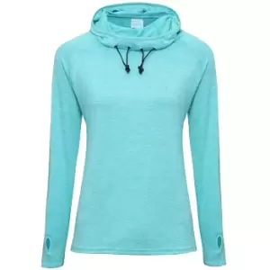 Image of AWDis Just Cool Womens/Ladies Girlie Cowl Neck Baselayer Top (XS) (Ocean Blue Melange)