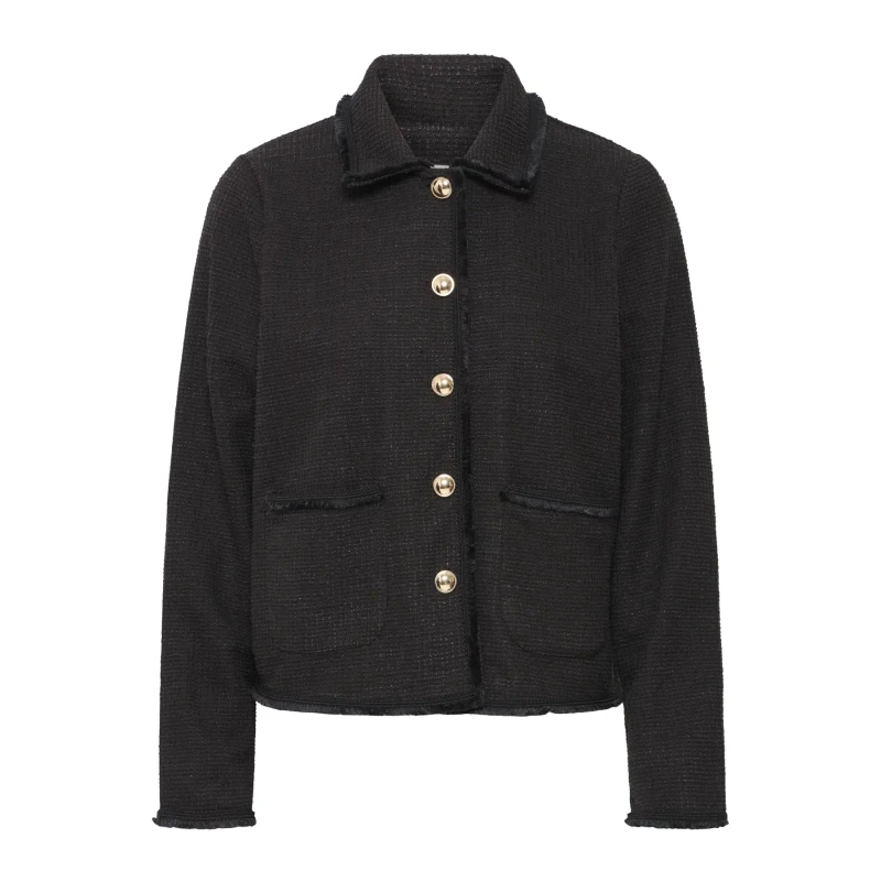 Image of Ichi Womens jacket Ichi Kate Fringe Noir Female XS