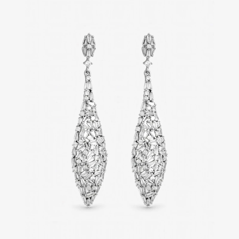Image of Jon Richard Rhodium Plated Mixed Stone Statement Earrings Stud Earrings One Size Silver 71621911000