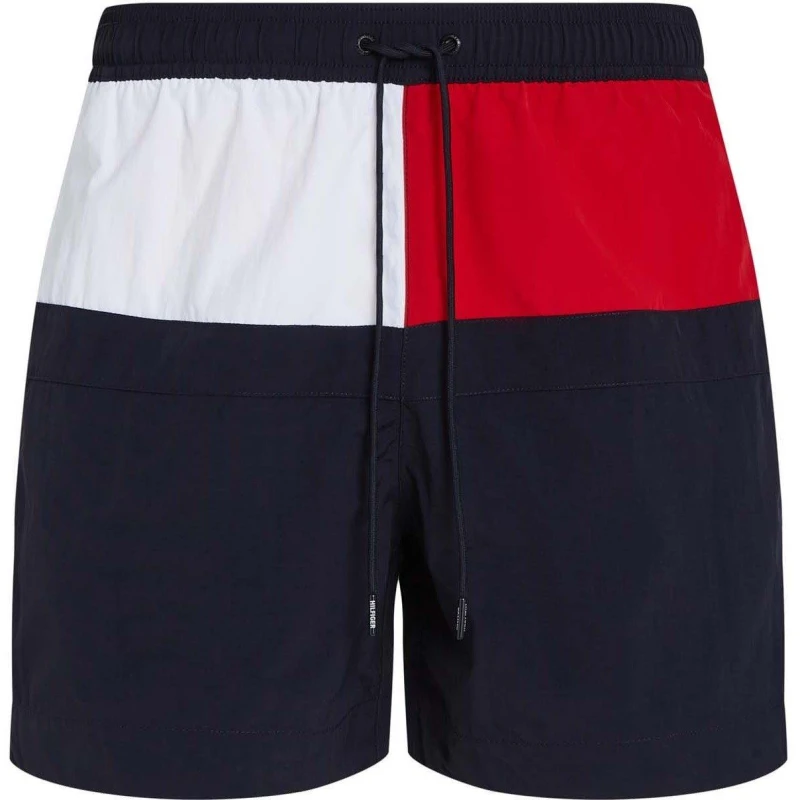 Image of Tommy Hilfiger Colour Block Drawstring Swim Shorts Desert Sky XL