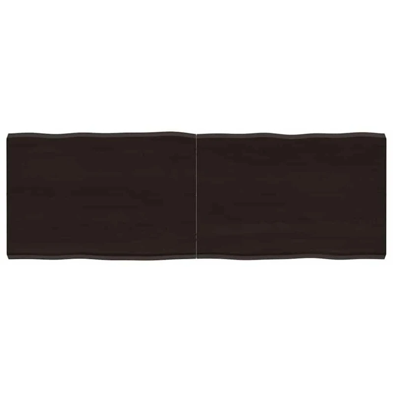 Image of Vidaxl Table Top Dark Brown 120X40X(2-4) Cm Treated Solid Wood Live Edge, Brown 364022