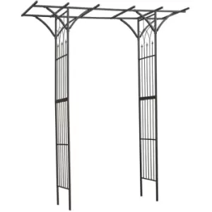 Image of Garden Arch Metal 114x66x232cm Black Nature Black