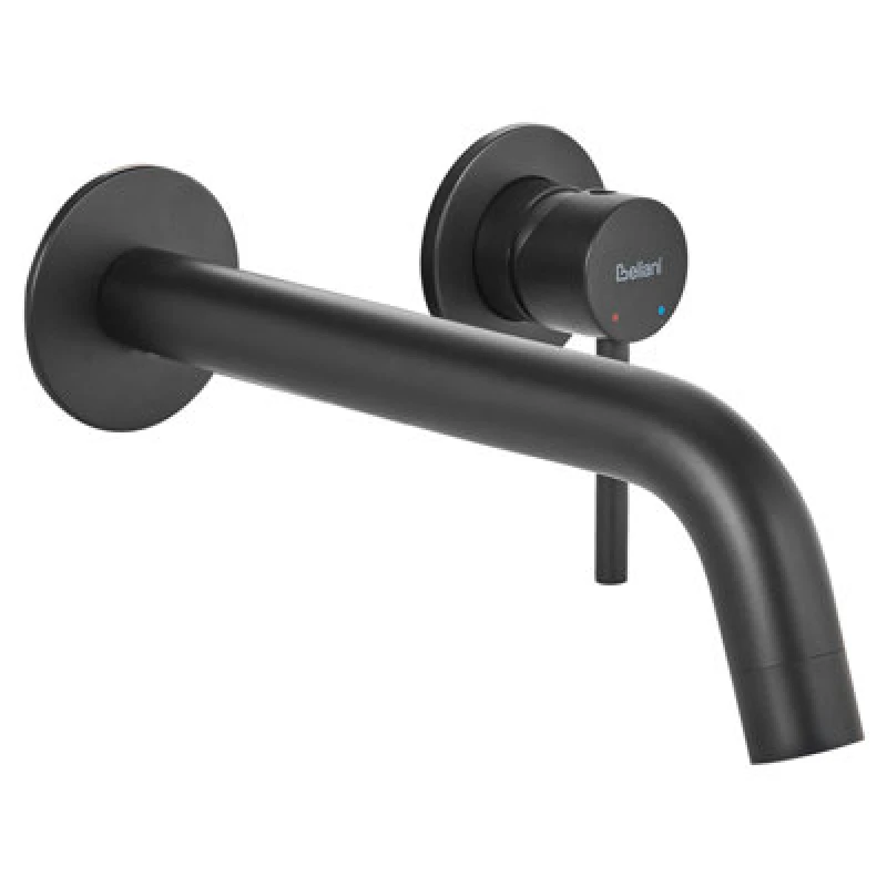 Image of Beliani Wall Mounted Basin Mixer Tap Ishinca Brass Black