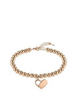 Image of Hugo Boss 1580076 Gold Plated Stainless Steel Beads and Heartlock Bracelet