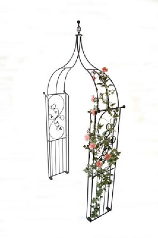 Image of Poppy Forge Imperial Ogee Arch (Inc Ground Spikes) Garden Archway - Solid Steel - L43.2 X W137.2 X H284.5cm - Black