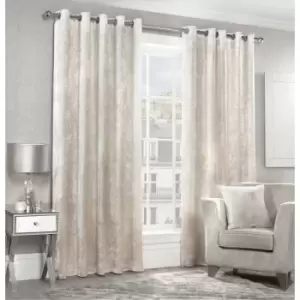 Image of Luxury Modern Crushed Velvet Blush Fully Lined Ready Made Eyelet Ring Top Curtains 90x90 - Blush