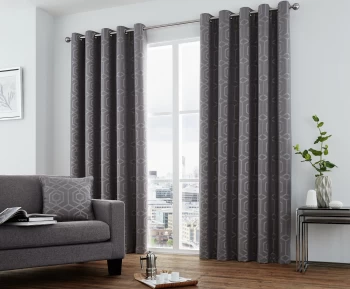 Image of Curtina Camberwell Eyelet Curtains - 2168x229cm - Graphite