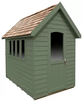 Image of Forest Garden Overlap Retreat 8x5 Shed - Green - Installed