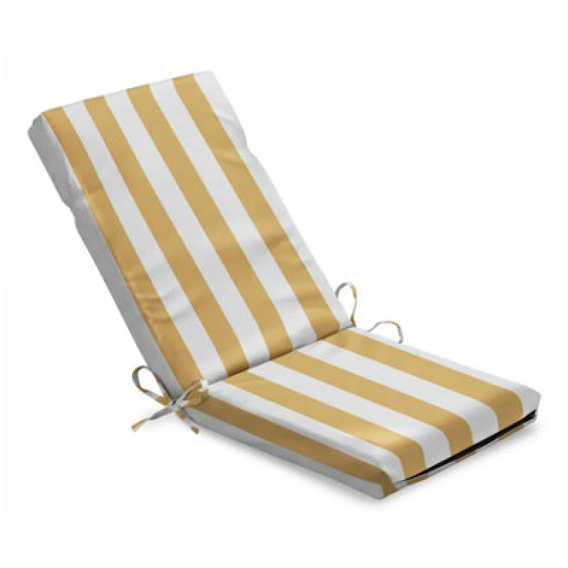 Image of Luxury Living Wide Striped Outdoor Full Chair Pad Yellow