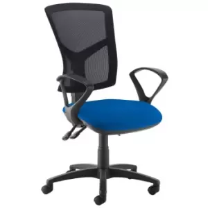 Image of Dams MTO Senza High Mesh Back Operator Chair with Fixed Arms - Blue