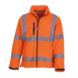 Image of Yoko Mens Hi-Vis Sofshell Jacket (S) (Hi Vis Orange)