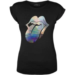 Image of The Rolling Stones - Foil Tongue Womens Medium T-Shirt - Black