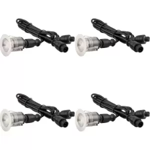 Image of 4 PACK Single Recessed 35mm Decking Light Module - 0.65W CCT LED - Steel