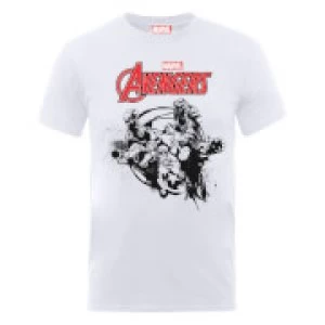 Image of Marvel Avengers Team Burst T-Shirt - White - L