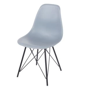 Image of Roloku Pair of Plastic Chairs with Metal Legs - Grey