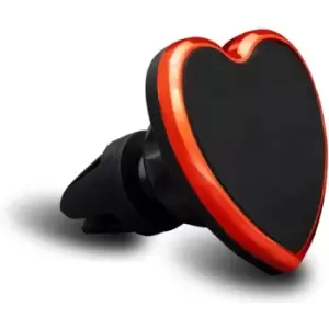 Image of Car Vent Universal Dock Station Magnetic Car Phone Holder Heart Metallic Red