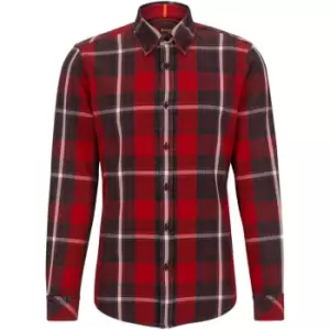 Image of Boss Hugo Boss Rickert Chequered Shirt - Red